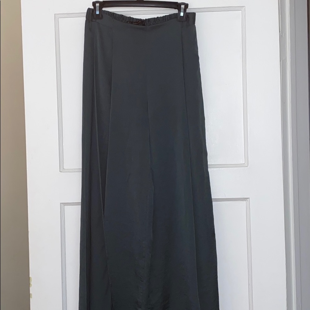 Emerald Green Silky Zara Billowy Pants
